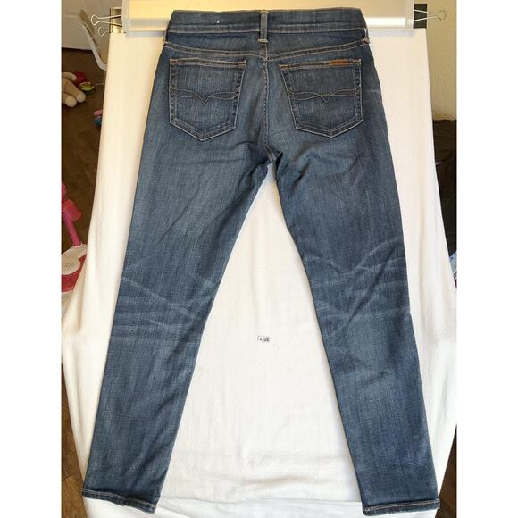 Polo Ralph Lauren Women Jeans 27 Blue Denim RL Embroidery Distressed - Picture 4 of 11